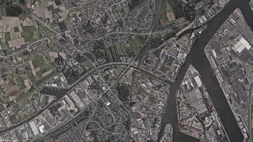 Situatiekaart van het R4WO-tracé rond Gent