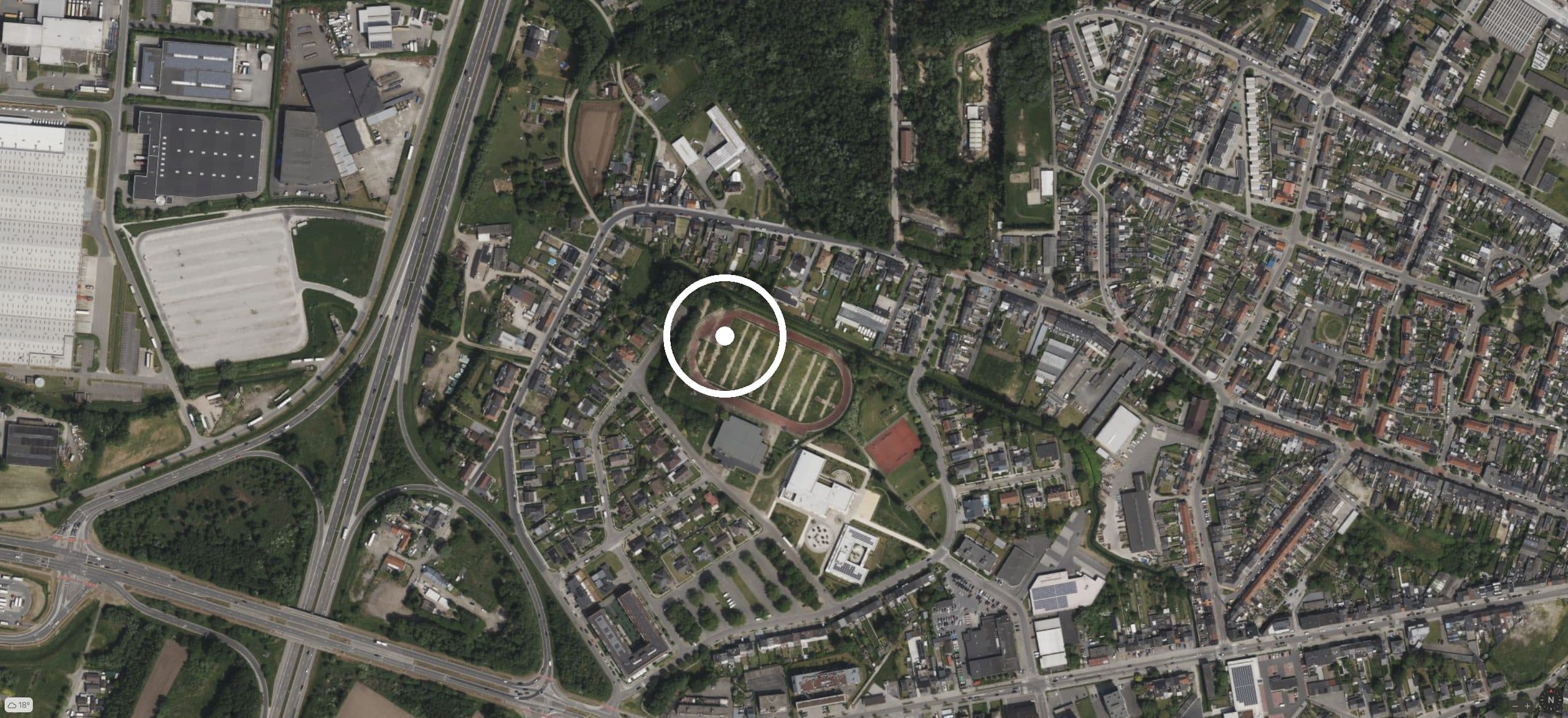 Luchtfoto van de projectlocatie in Willebroek