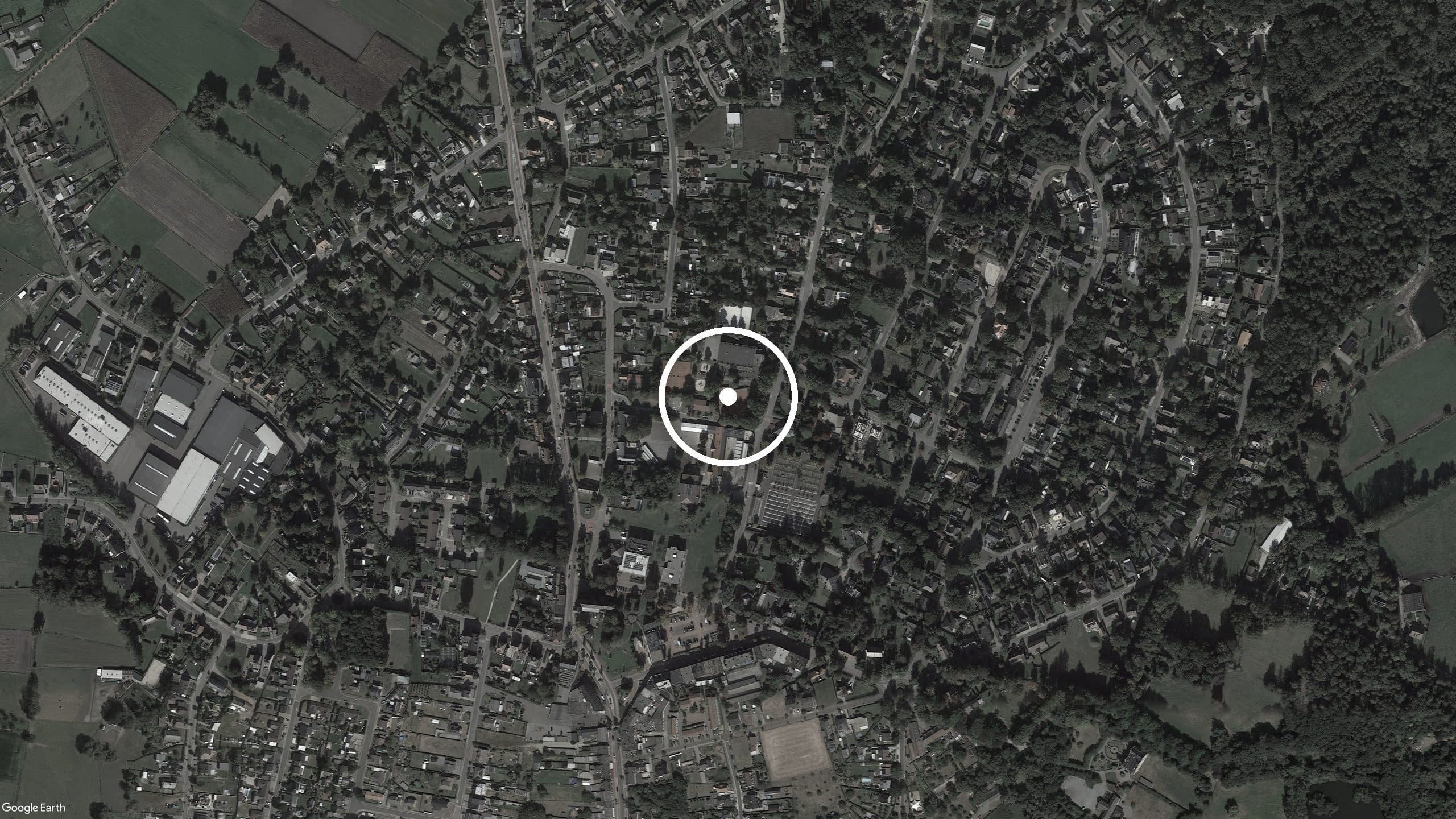 Luchtfoto van de projectlocatie in Hamont-Achel
